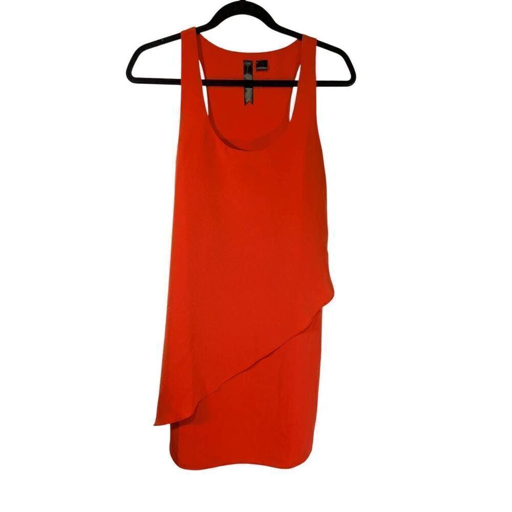 Petticoat Alley Orange Tiered Short Dress Women's Small